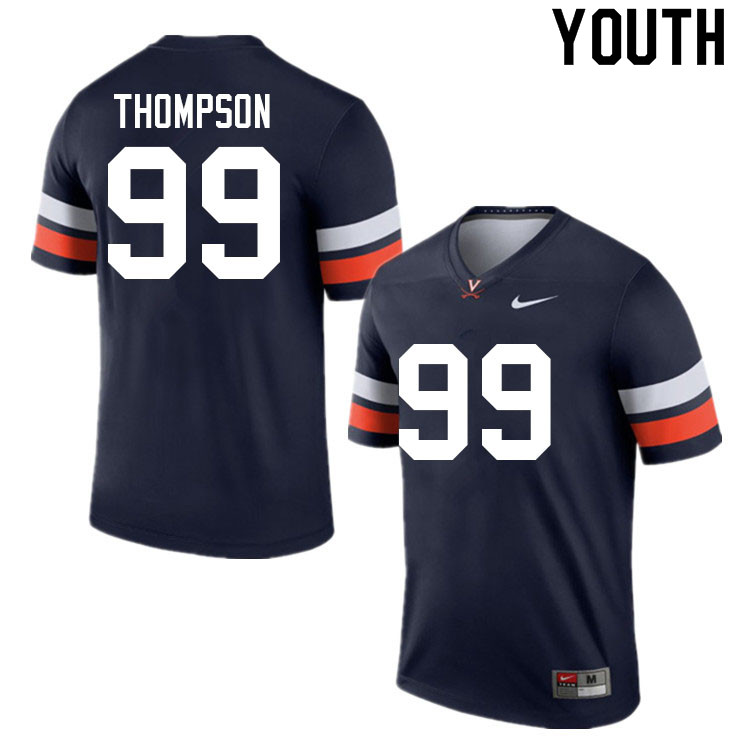 Youth #99 Keytaon Thompson Virginia Cavaliers College Football Jerseys Sale-Navy - Click Image to Close